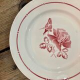 Digoin Sarreguemine red plate