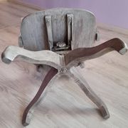 Fauteuil de bureau pivotant en bois laqué gris