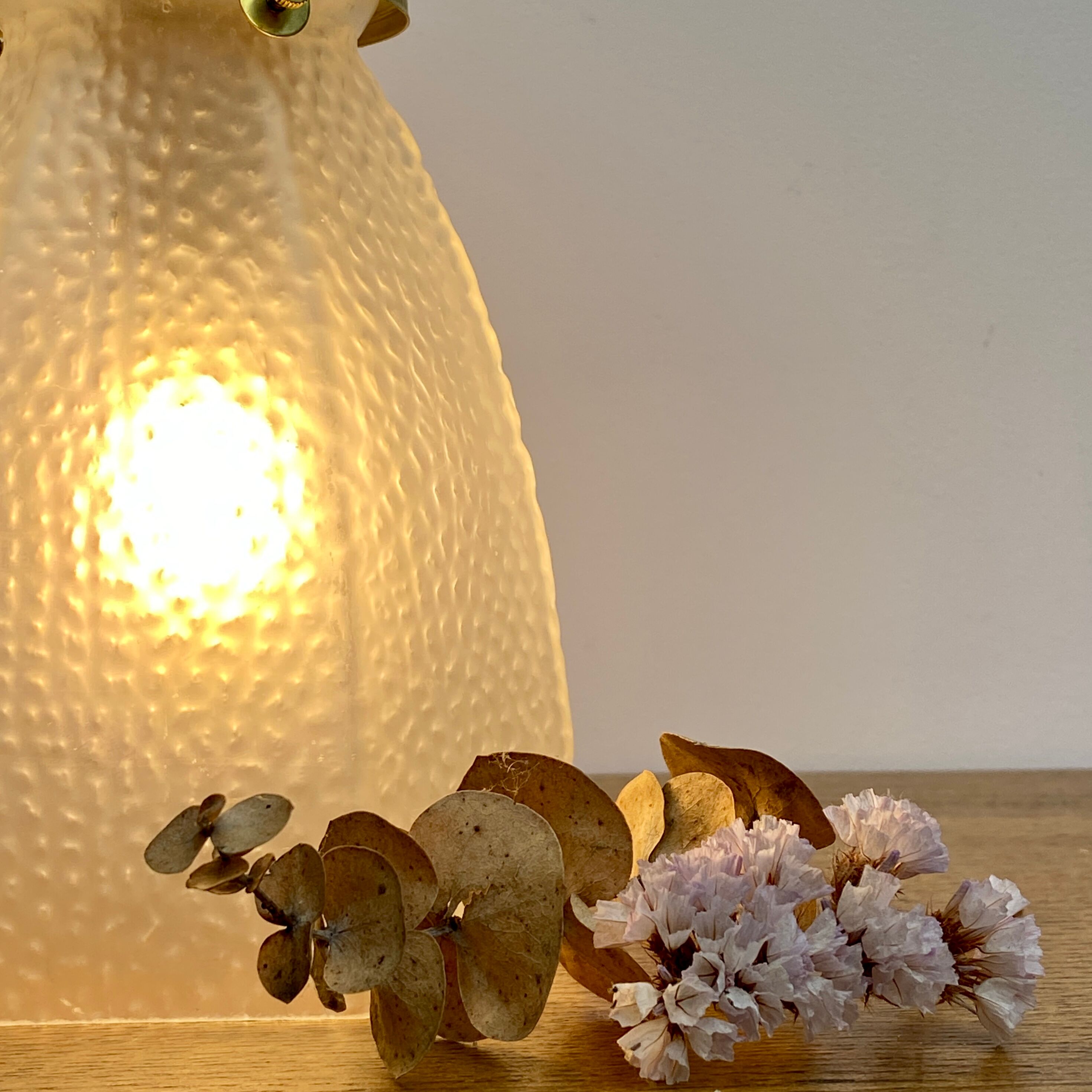 Vintage tulip walker in frosted glass