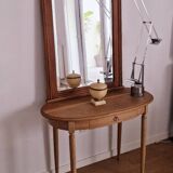 Louis XVI style oak desk console table