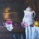 "still life with white pitcher" original acrylic on canvas