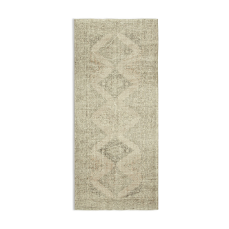 Tapis décoratif beige oriental fait à la main 147 cm x 328 cm - 38874