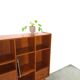 Deens teak brede LP kast met planken, lades en bar met spiegel