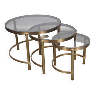 Brass nesting coffee tables