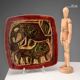 Vintage copper and enamel plate Studio Del Campo Turin 1950s
