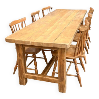 Old solid oak farm table 2m40