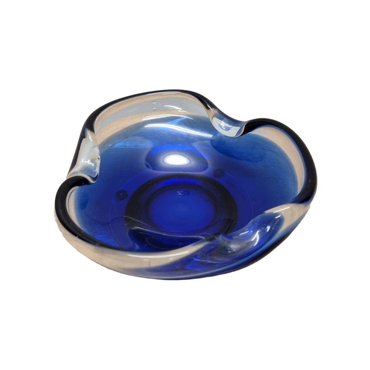 Blue Murano Glass Bowl, 1990s, Vintage