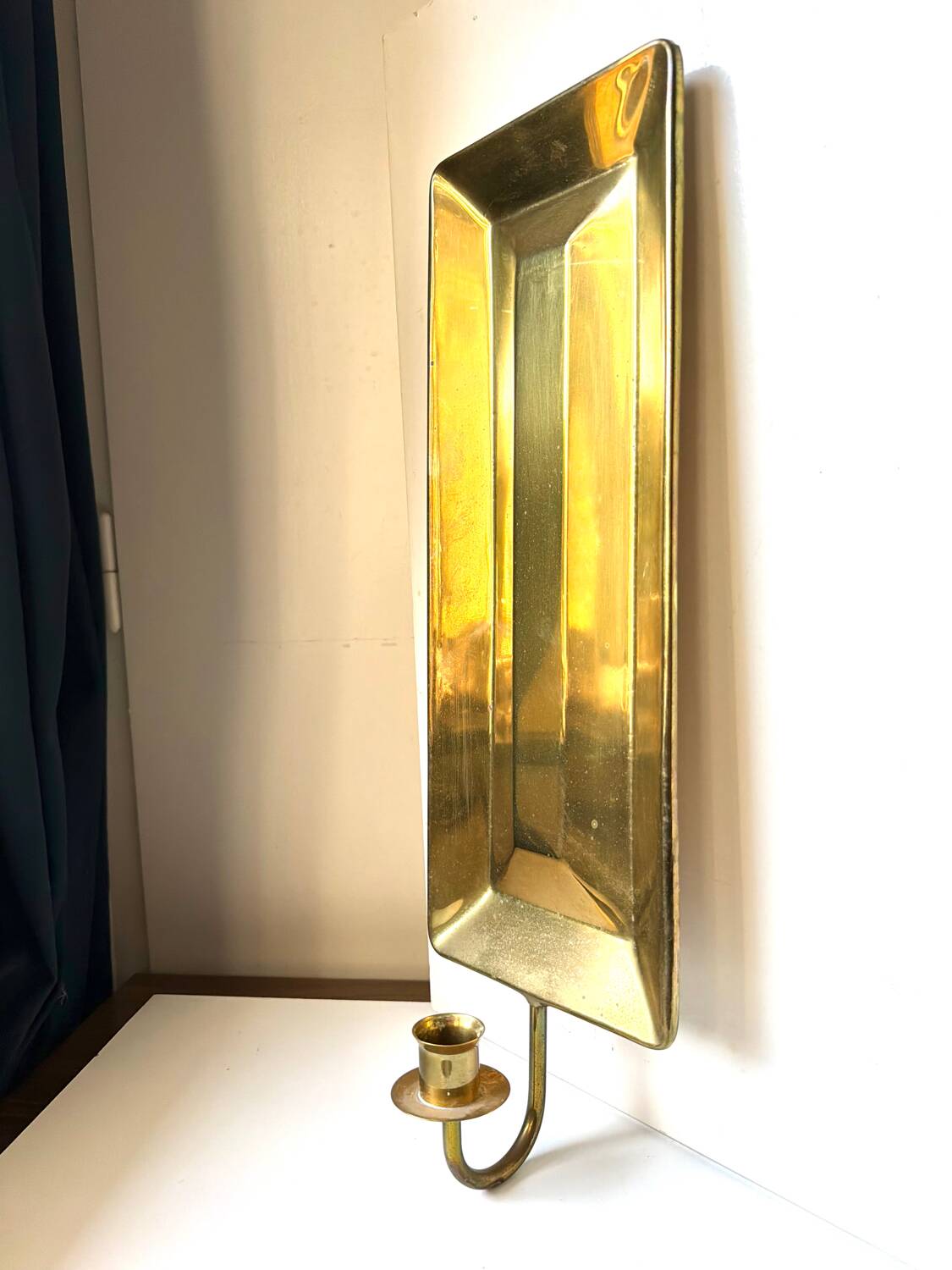 Giant scandscandivintage brass wall candle holder  sconce  height 48cm