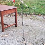 Designer reading lamp from the 70s in chrome and red lacquered sheet metal