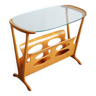 Table d'appoint Vintage avec porte-revues style Cesare Lacca 1950