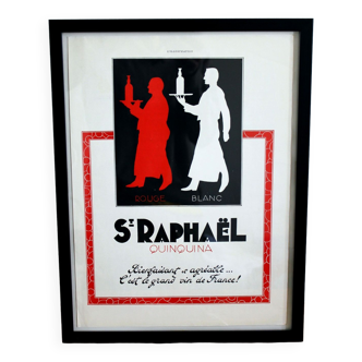 Saint Raphaël wine - vintage pub poster 1930