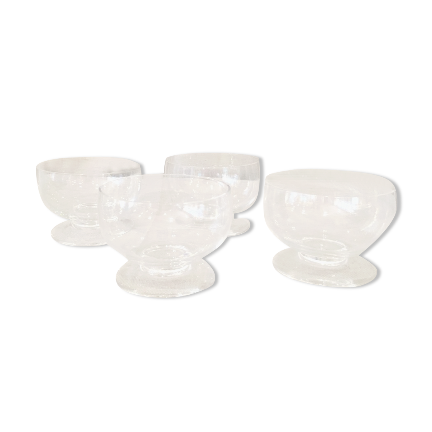 Suite of 4 champagne glasses or ice cream cup daum nancy croix de lorraine france