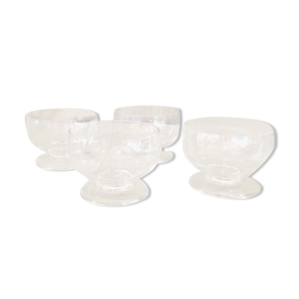 Suite de 4 coupes a champagne ou coupe a glaces daum nancy croix de lorraine france