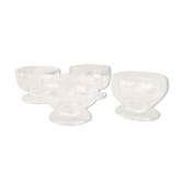 Suite de 4 coupes a champagne ou coupe a glaces daum nancy croix de lorraine france