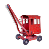 Jouet ancien camion grue en tole