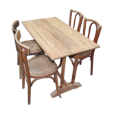 Ensemble d'une table et 4 chaises de bistrot