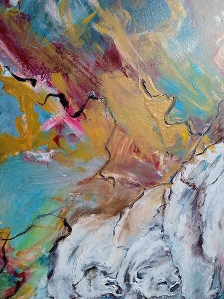 Painting 145cm Acrylic on panel surrealism white bear