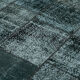 Hand-knotted oriental overdyed 174 cm x 242 cm black patchwork rug