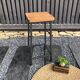 Workshop stool in oak and metal