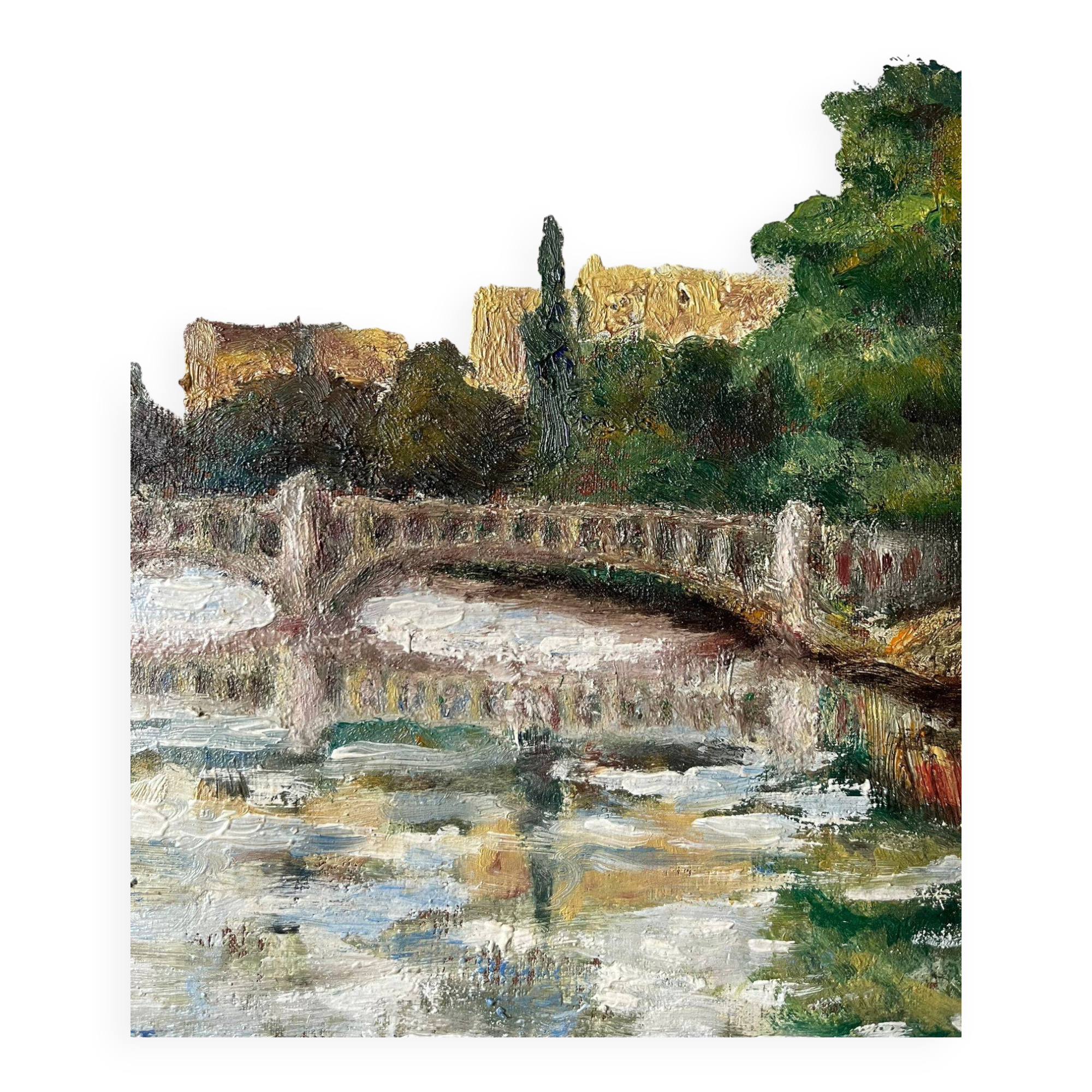 River landscape - Oil on canvas - Early 20th century