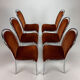 Set of 6 Belgium Tubular Frame and Velvet Dining Chairs, 1970s