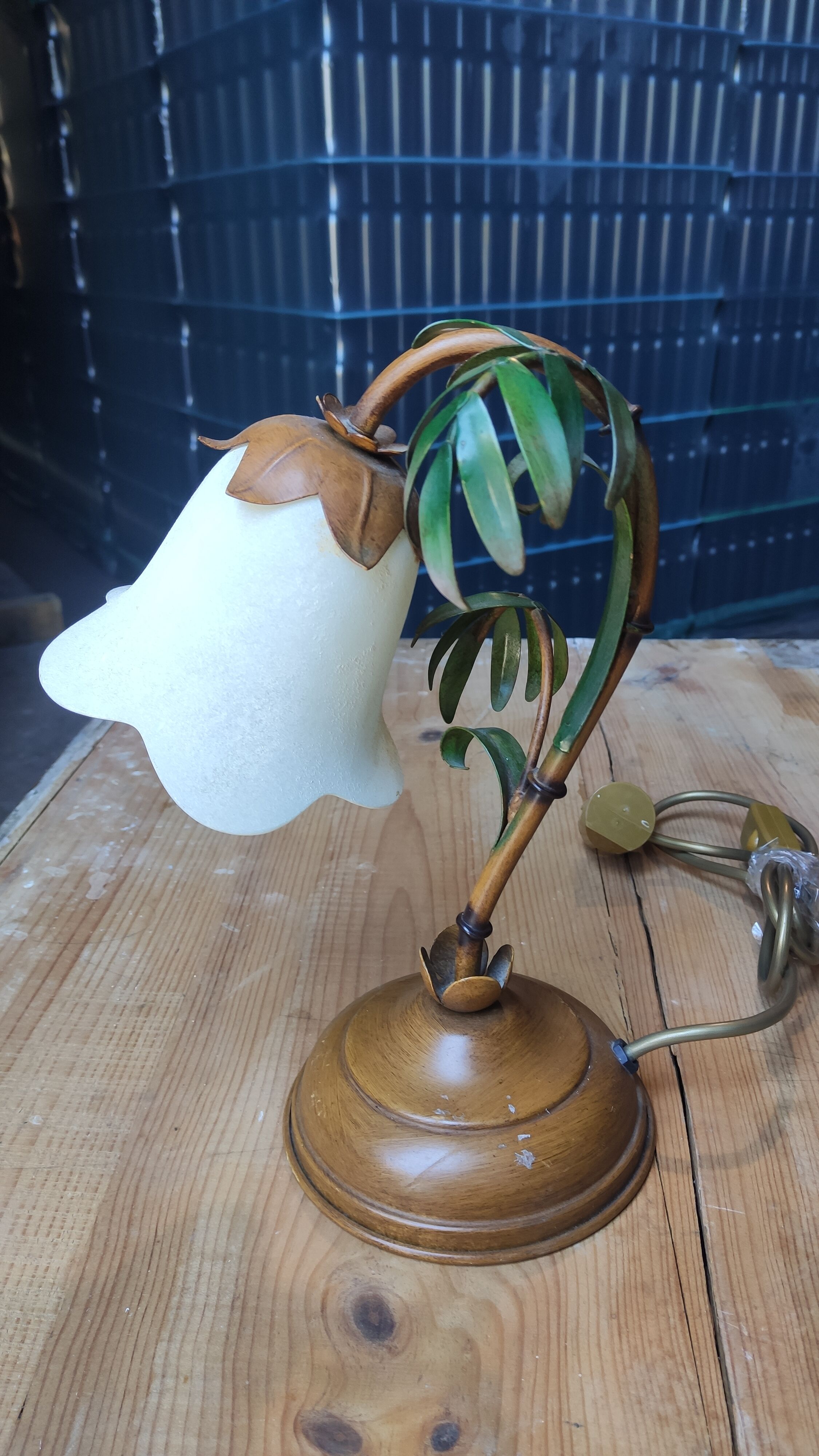 Metal lamp decoration bamboo opaline