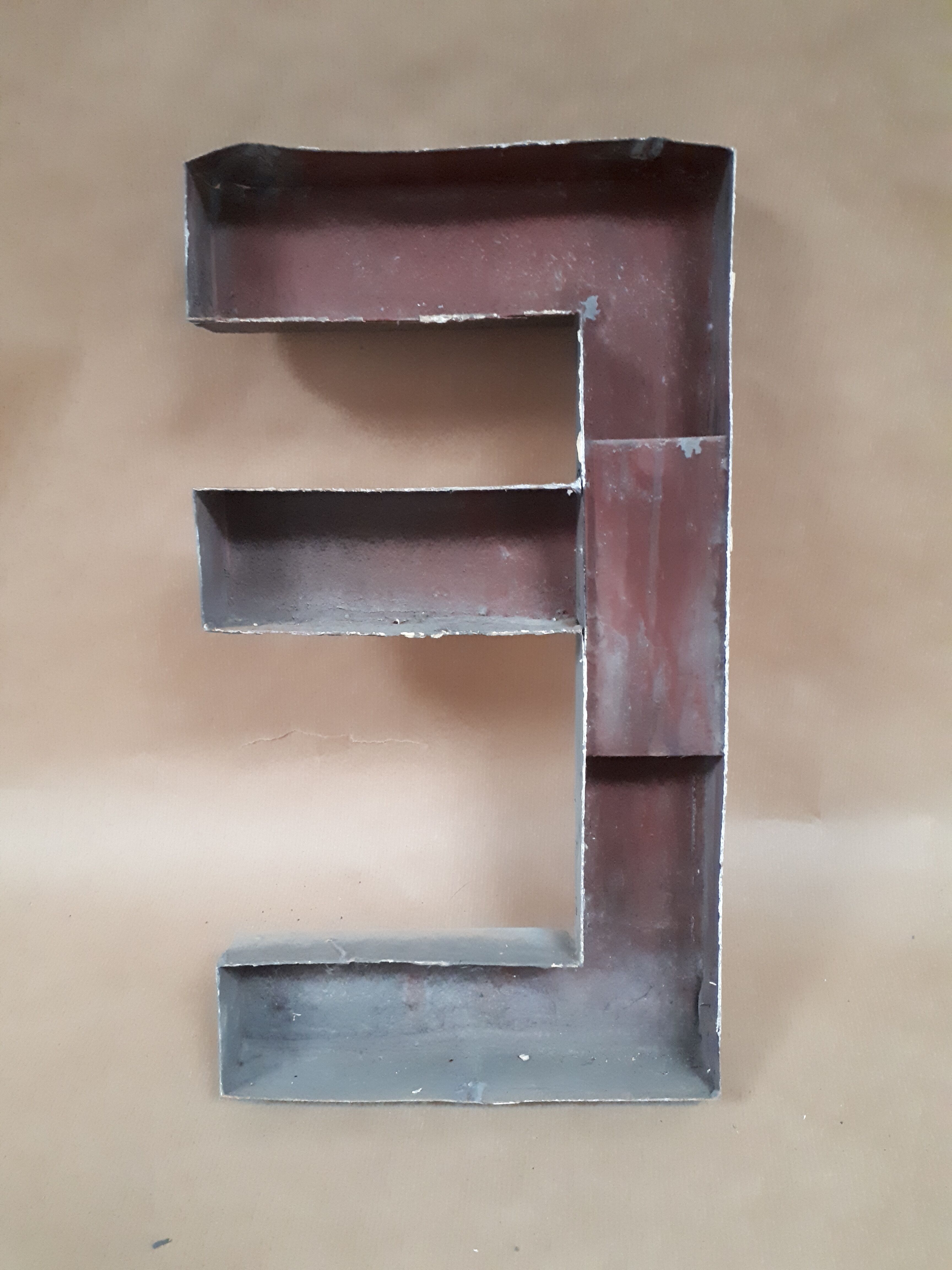 Letter of sign metal zinc vintage 1950 1960