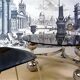 Space Age-style chromed steel round coffee table with glass top, 1960s