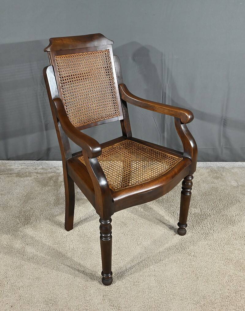 Hairdresser's armchair in solid beech, Louis-Philippe style - Early 20th century