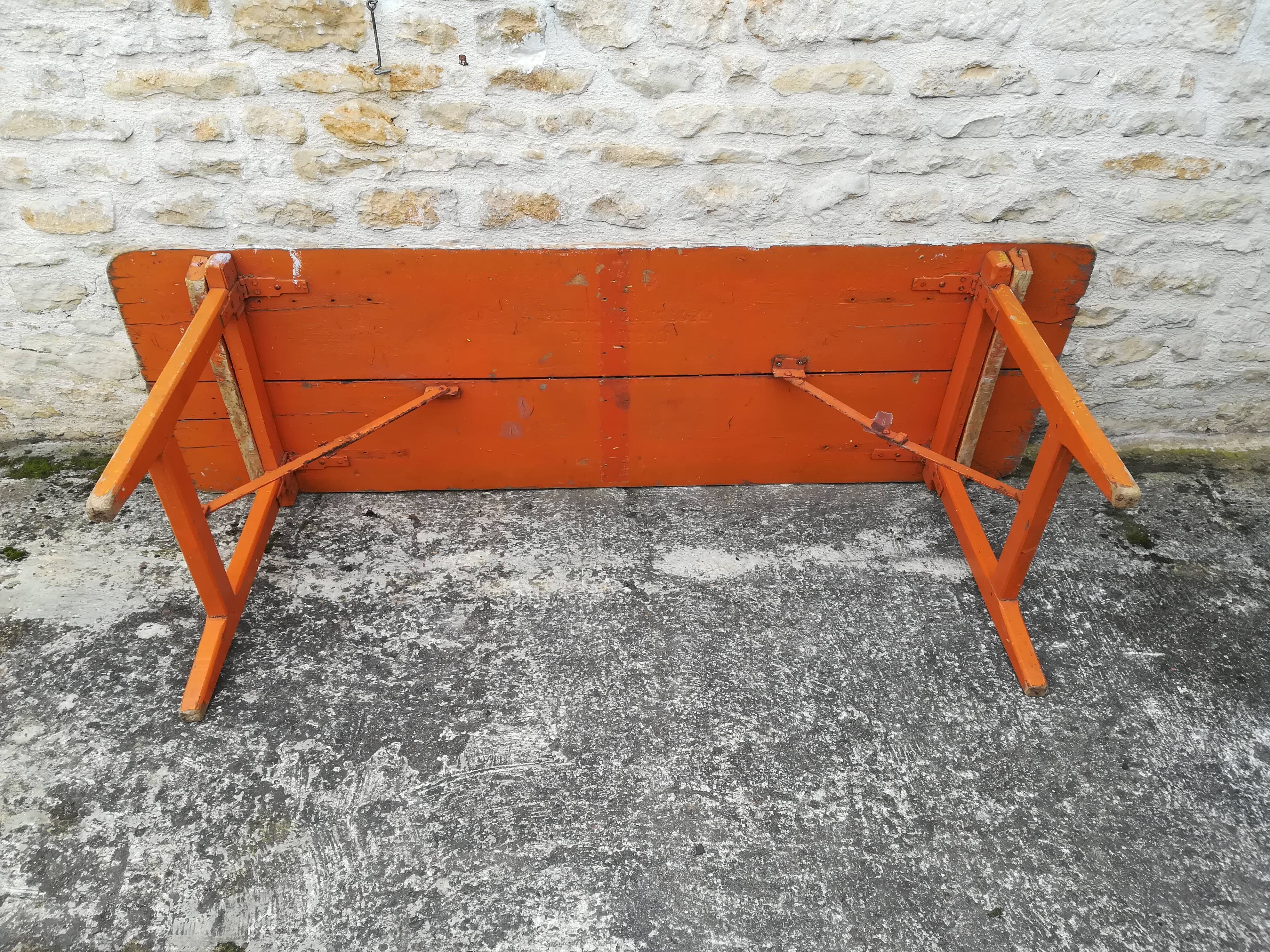 Folding brewery table