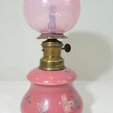 kerosene lamp faience /signed EF/vintage