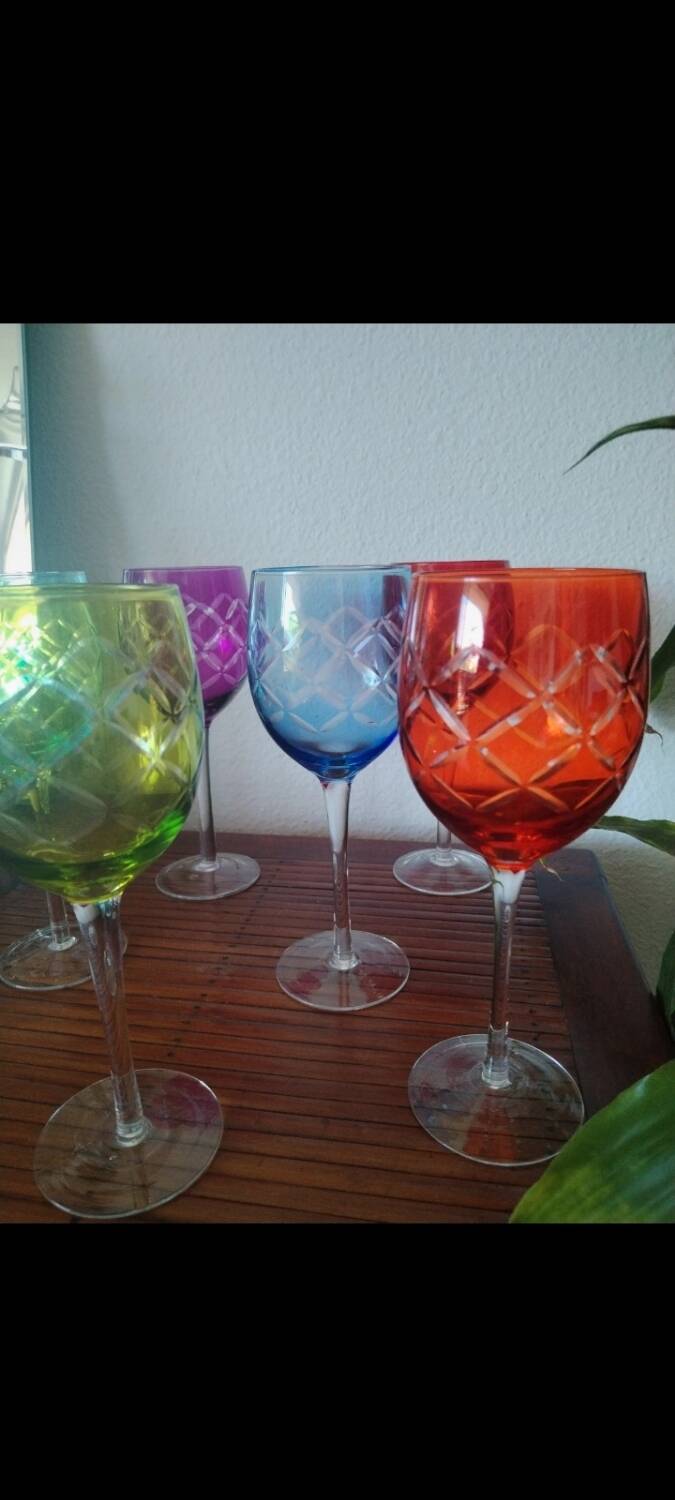 Crystal stemmed glasses