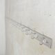 Wall-mounted aluminium coat rack of 225 cm with 16 double hooks, 1960s.