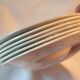 6 hollow plates in faience decor red pinks and green leaves
