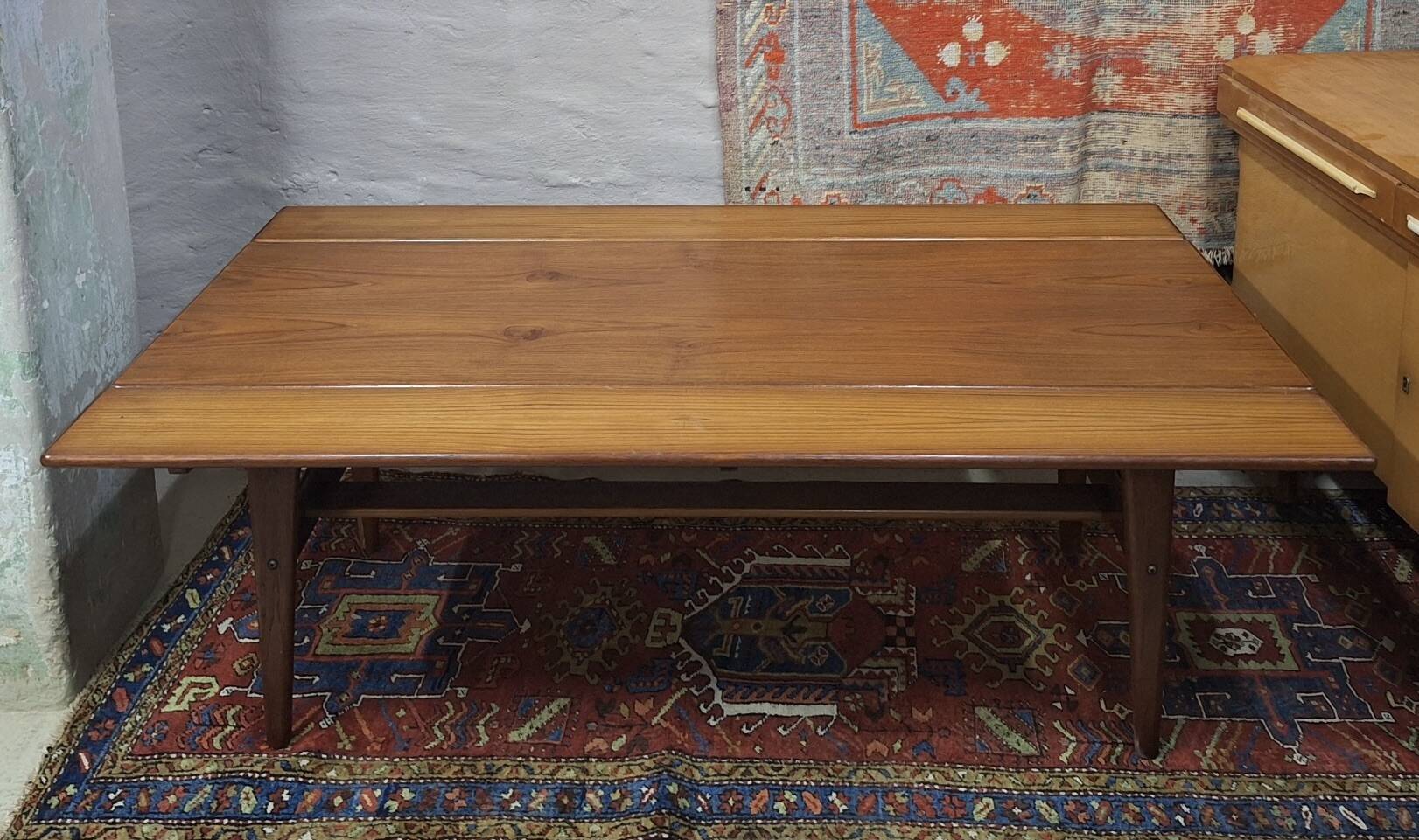 Metamorphic dining / coffee table in teak by Kai Kristiansen, Denmark 1960s