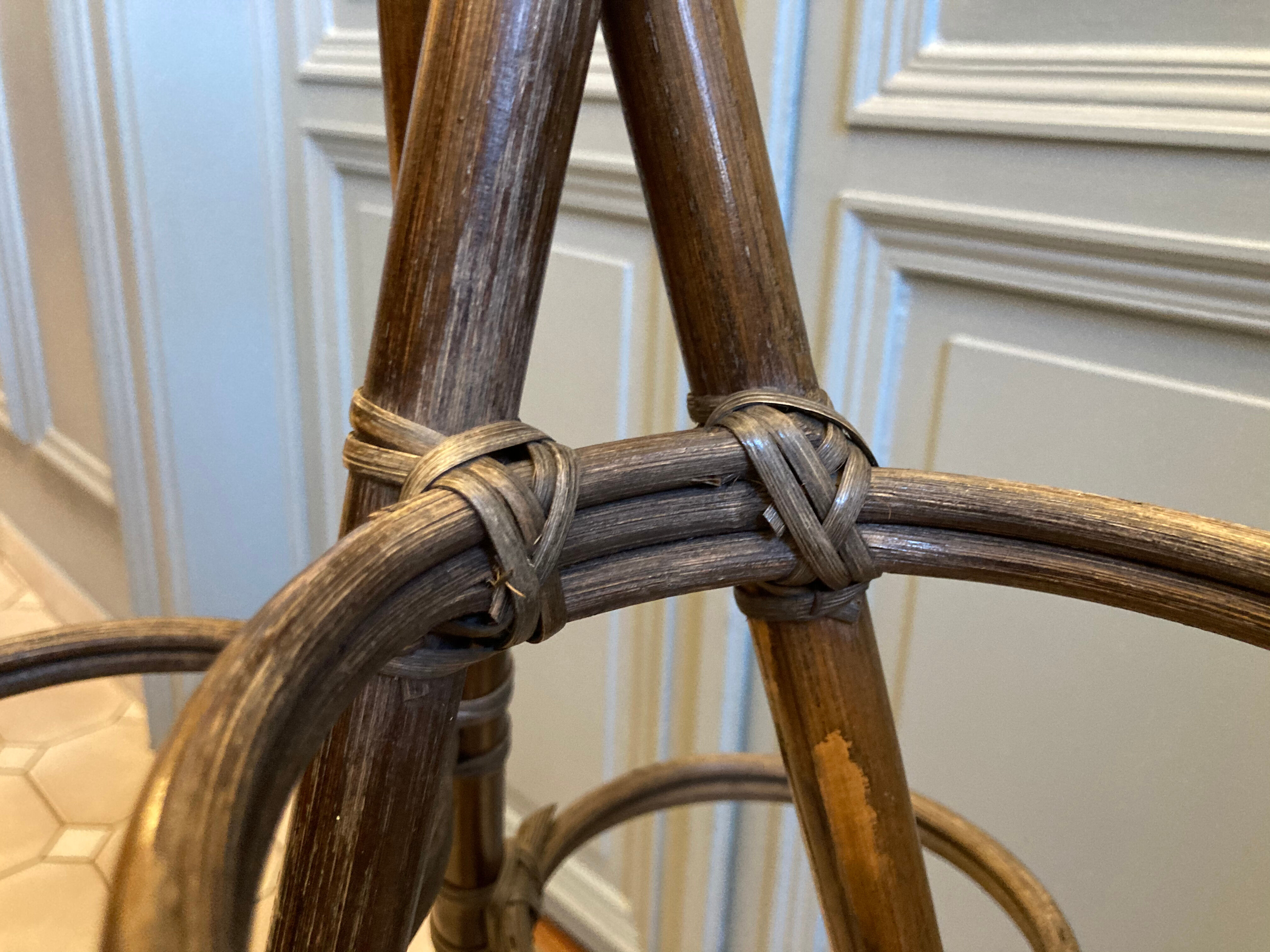 Vintage rattan plant holder