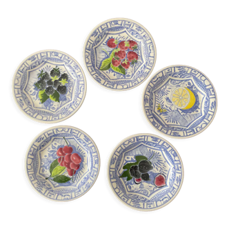 Set de 5 assiettes Gien pour le dessert