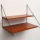 1960s triangle wall unit in teak and metal