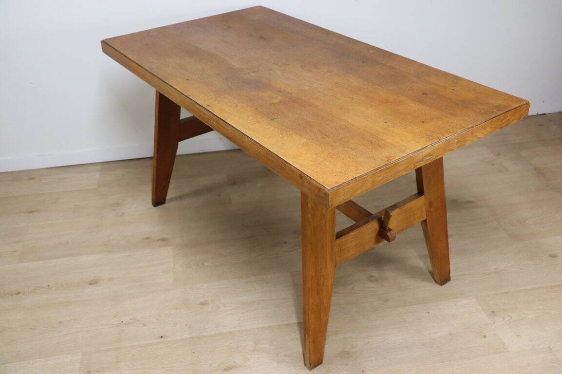 Oak dining table by René Gabriel, 1950