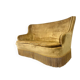 Vintage mustard yellow two-seater sofa with fringe