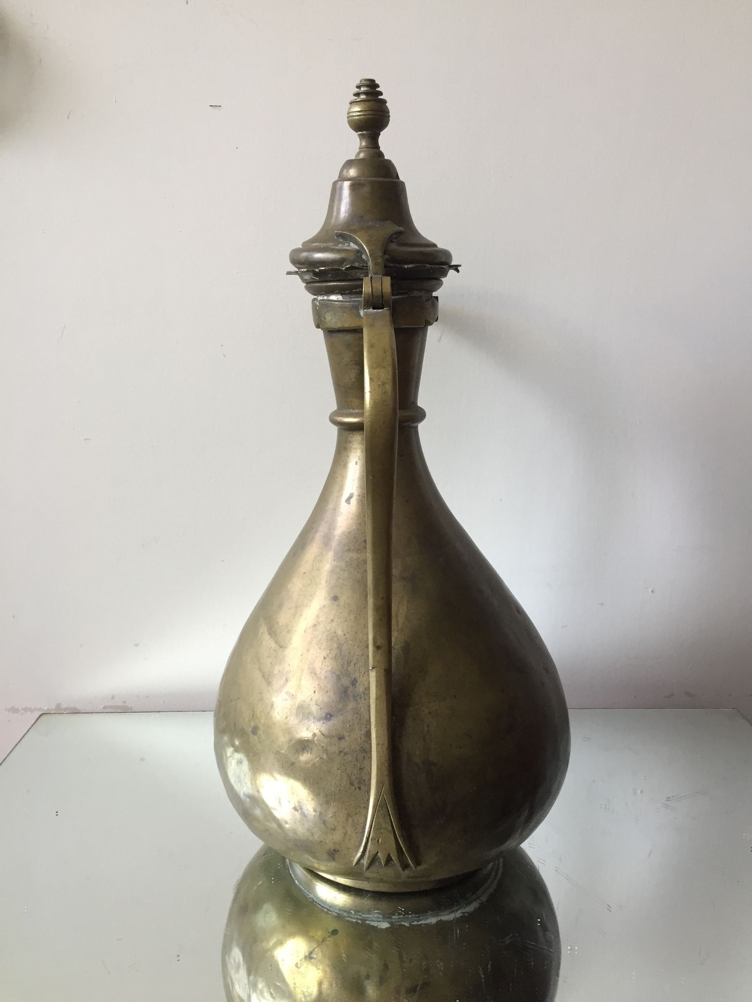 Ottoman Brass Ewer Antique Candleholder