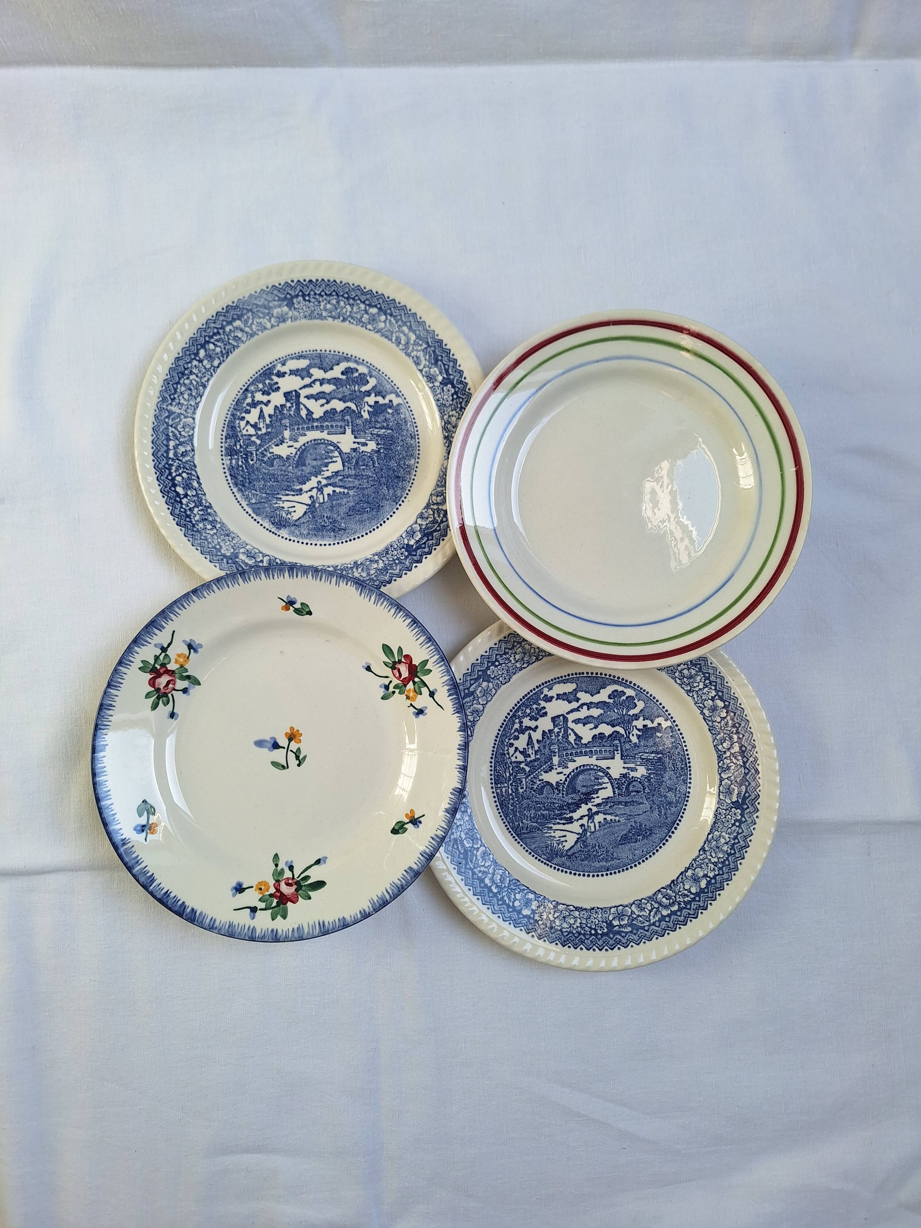 Flat plates Gien, Sarreguemines, Digoin