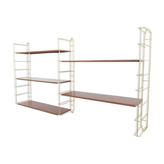 Shelf wall bookcase vintage gold metal and wood way