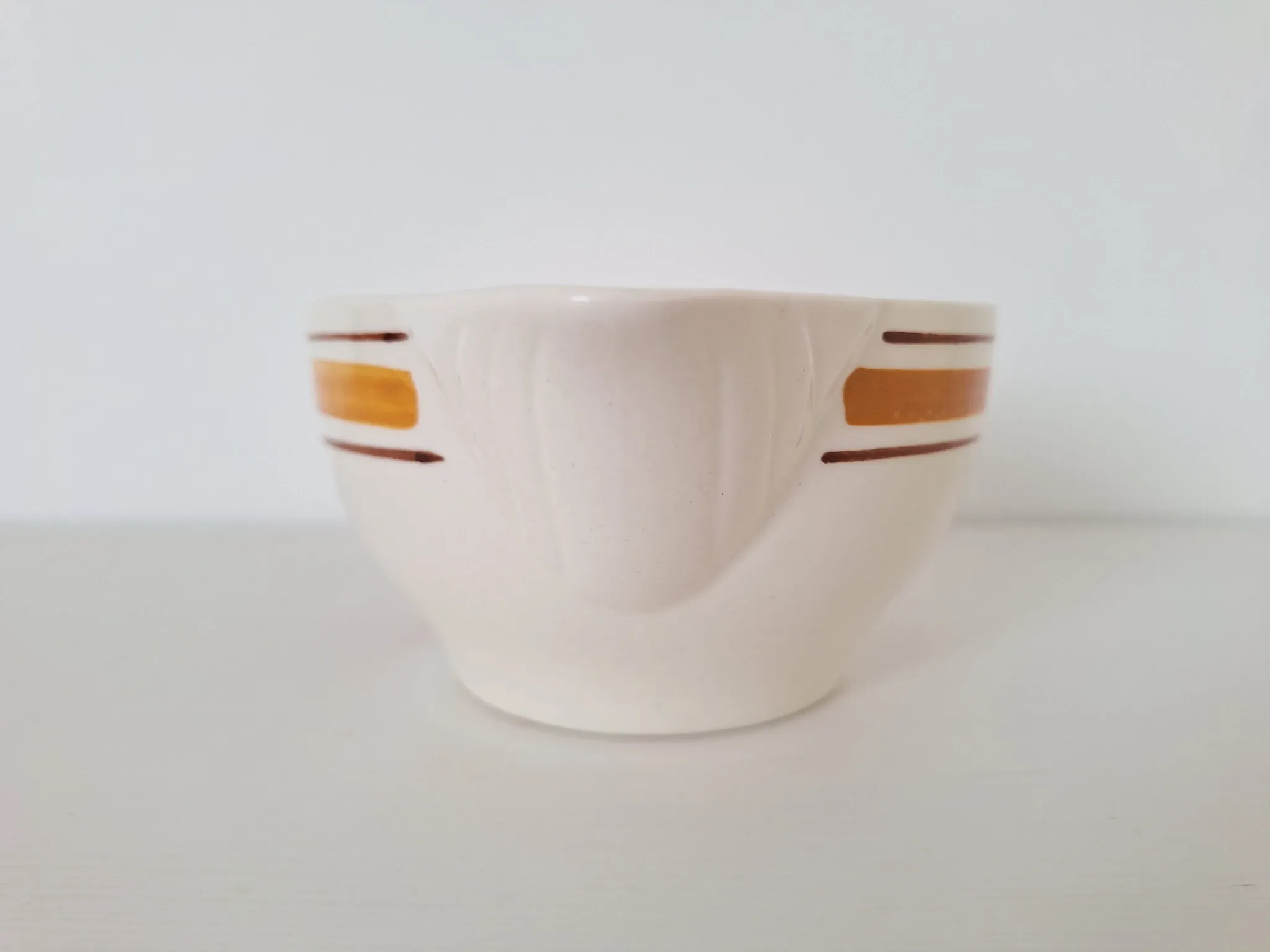 Saucière Gien marron et orange modèle Ladon