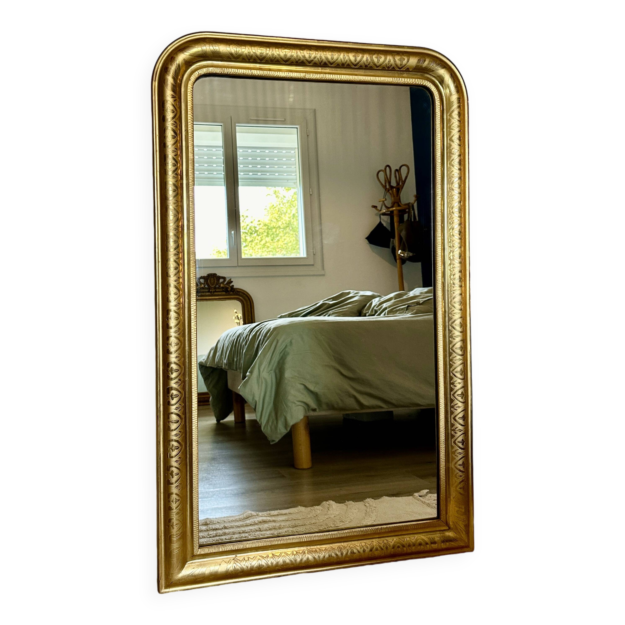 Antique gold leaf mirror