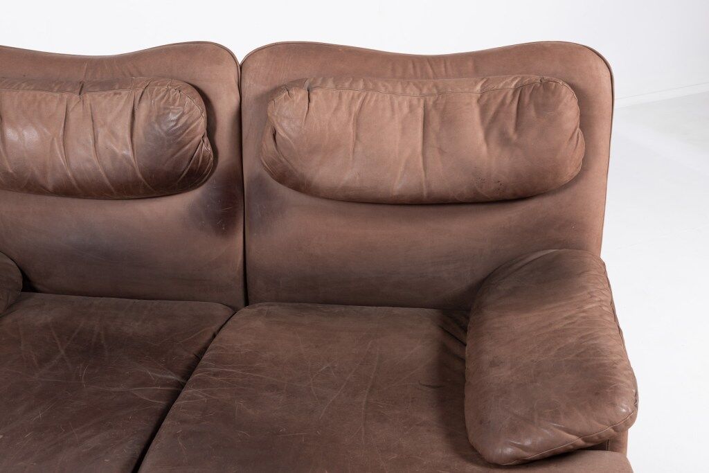 Vintage 2-seater sofa in aniline leather from the 1970s