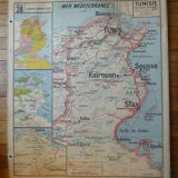 Old Madagascar / Indochina school map, ed. Vidal-Lablache 1930