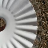 Pendant lampshade in white vintage serrated opaline