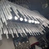 Large Rectangular Murano Glass Rod Chandelier 1980’s