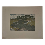 Lithograph by Henri Rivière Stream in Lopérec